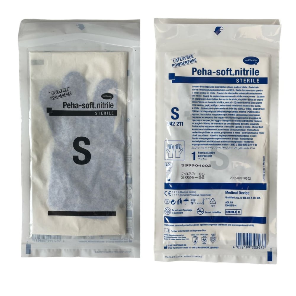 HARTMANN - Gant d'examen en nitrile non poudré Peha-soft nitrile stérile - Boite de 50 paires