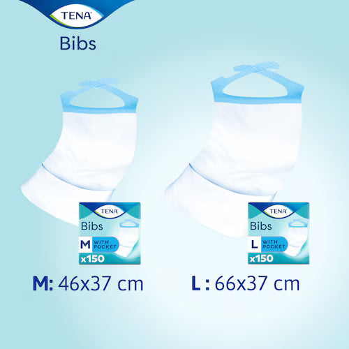 TENA Bibs - Bavoirs jetables - Sachet de 150 pièces