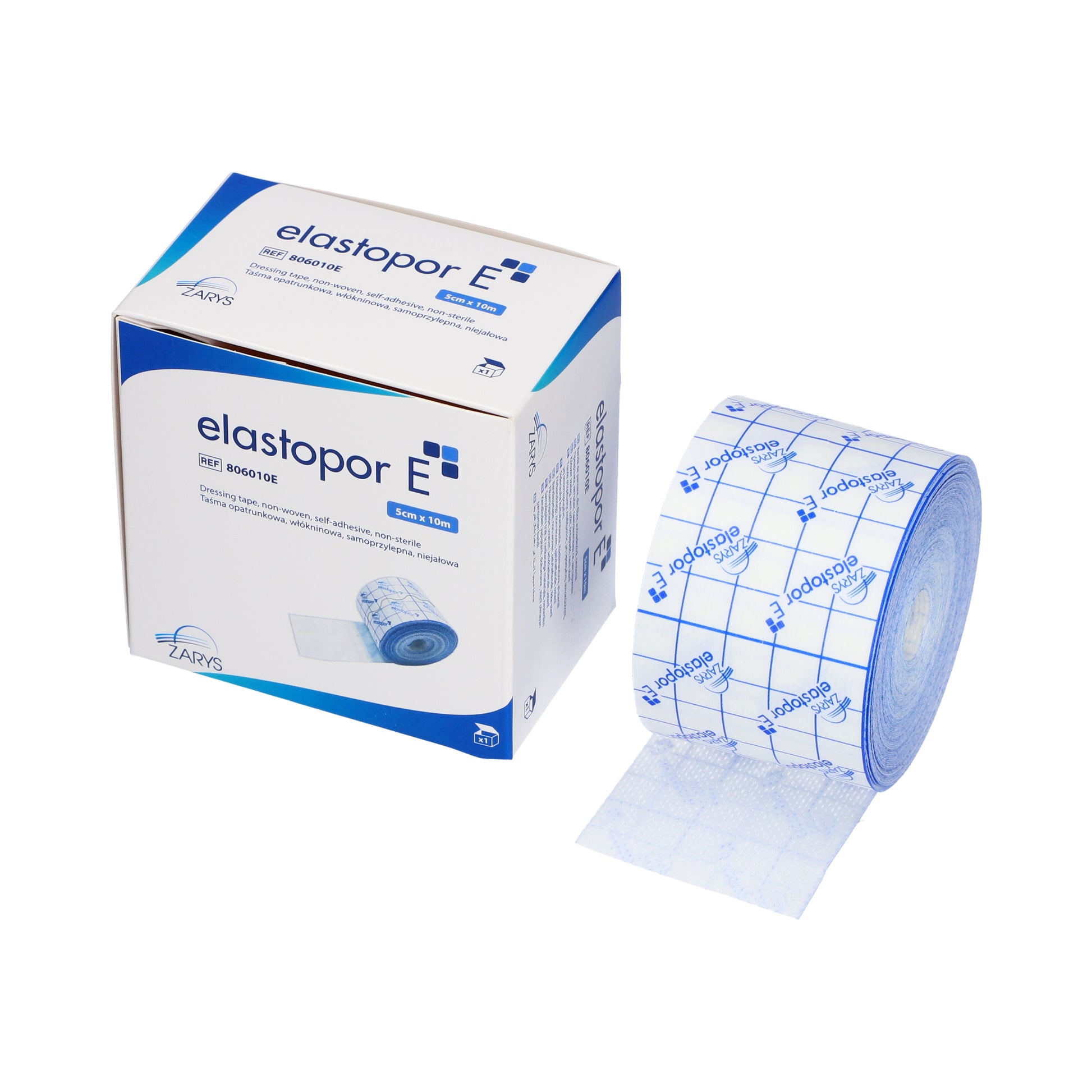 Zarys elastopor E - Bande adhésive non tissée 5 cm × 10 m - Carton de 30 rouleaux