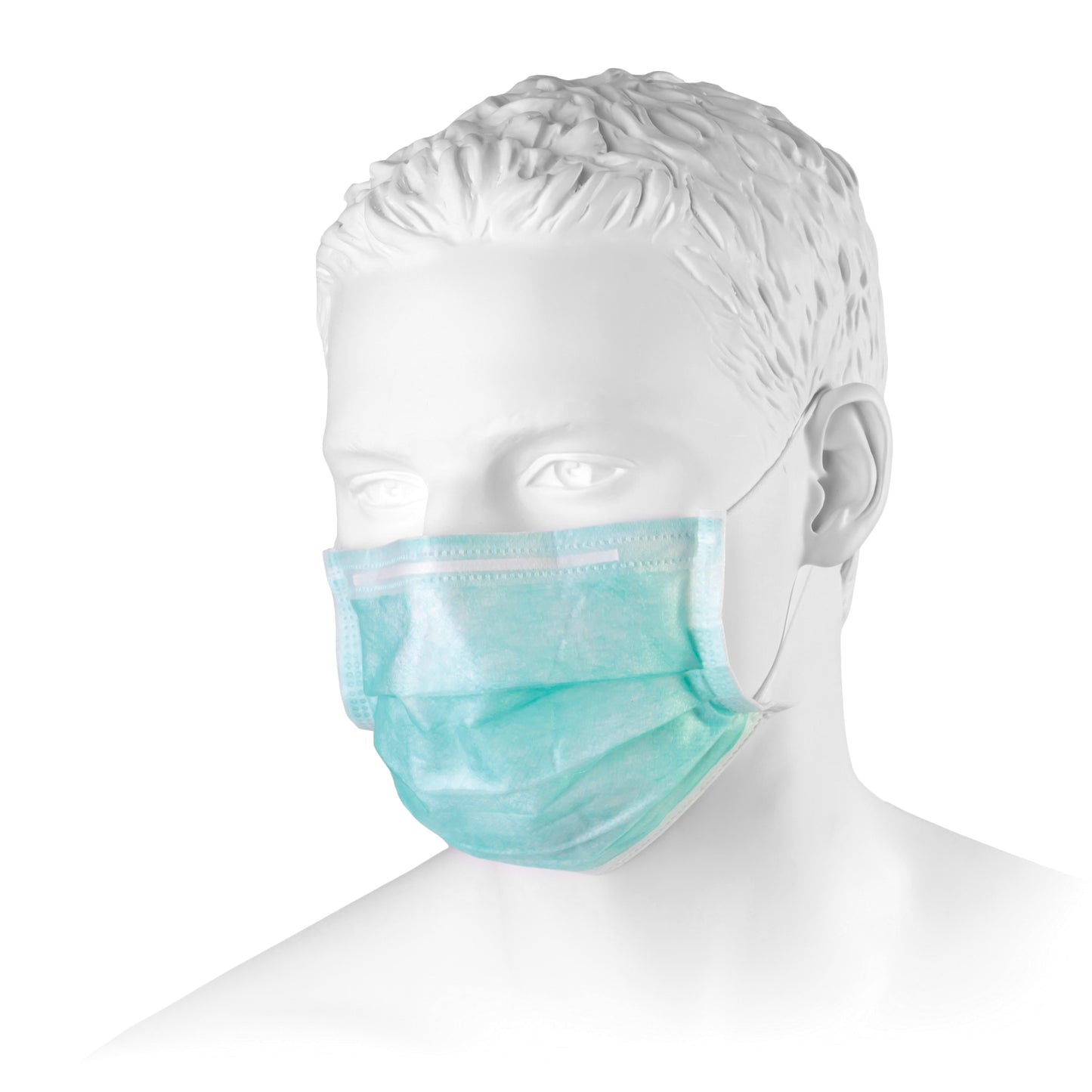 Zarys BETAtex - Masque médical, jetable, avec boucles d'oreilles, 3 couches, non-tissé, vert, non stérile - Carton de 20 boîtes de 50