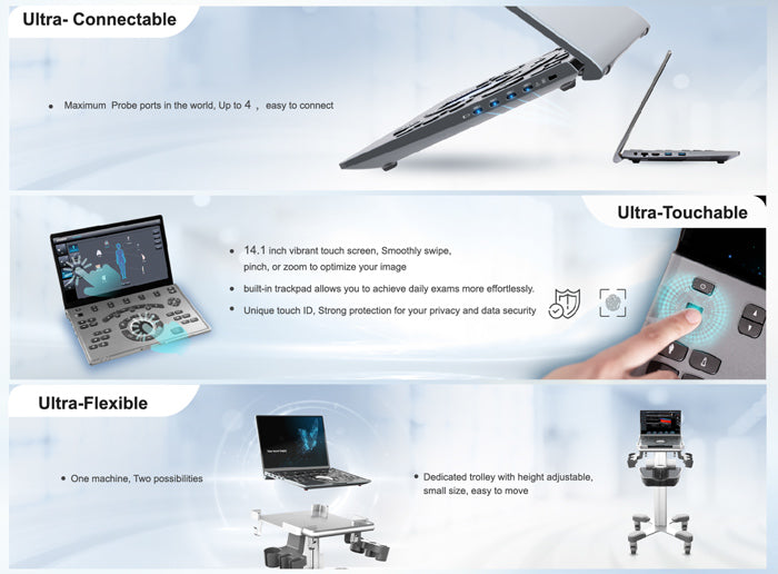 Échographe Doppler Couleur Portable CHISON SonoBook 7 avec Sonde Cardiaque P2-V 2.5 MHz