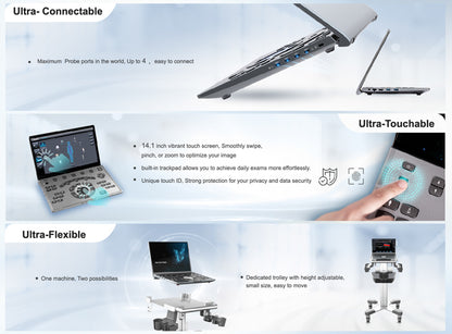 Échographe Doppler Couleur Portable CHISON SonoBook 7 avec Sonde Cardiaque P2-V 2.5 MHz
