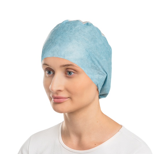 Zarys previoMedical - Chapeau chirurgical avec caoutchouc POLA, non stérile - Carton de 6 conditionnements de 100