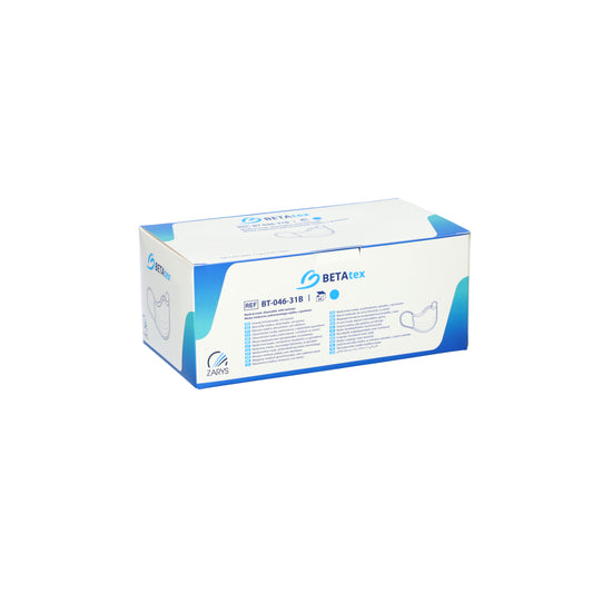 Zarys BETAtex - Masque médical, jetable, avec boucles d'oreilles, 3 couches, non-tissé, bleu, non stérile - Carton de 20 boîtes de 50