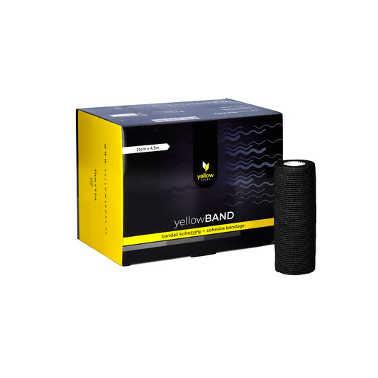 Zarys yellowBAND - Bandage cohésif, non stérile 15cm x 4,5m noir - Boîte de 12 unités