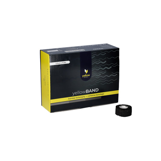 Zarys yellowBAND - Bandage cohésif, non stérile 2,5cm x 4,5m noir - Boîte de 36 unités