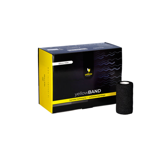 Zarys yellowBAND - Bandage cohésif, non stérile 10cm x 4,5m noir - Boîte de 12 unités