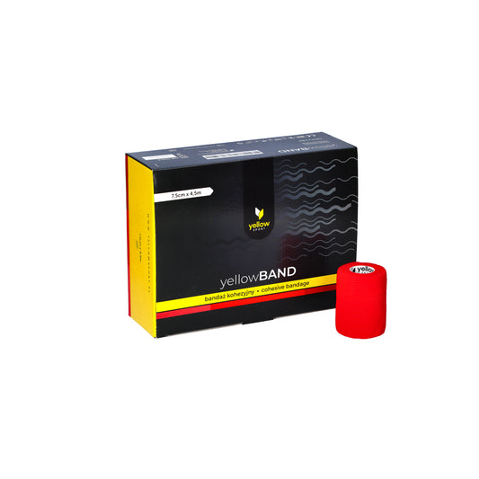 Zarys yellowBAND - Bandage cohésif, non stérile 7,5cm x 4,5m rouge - Boîte de 12 unités