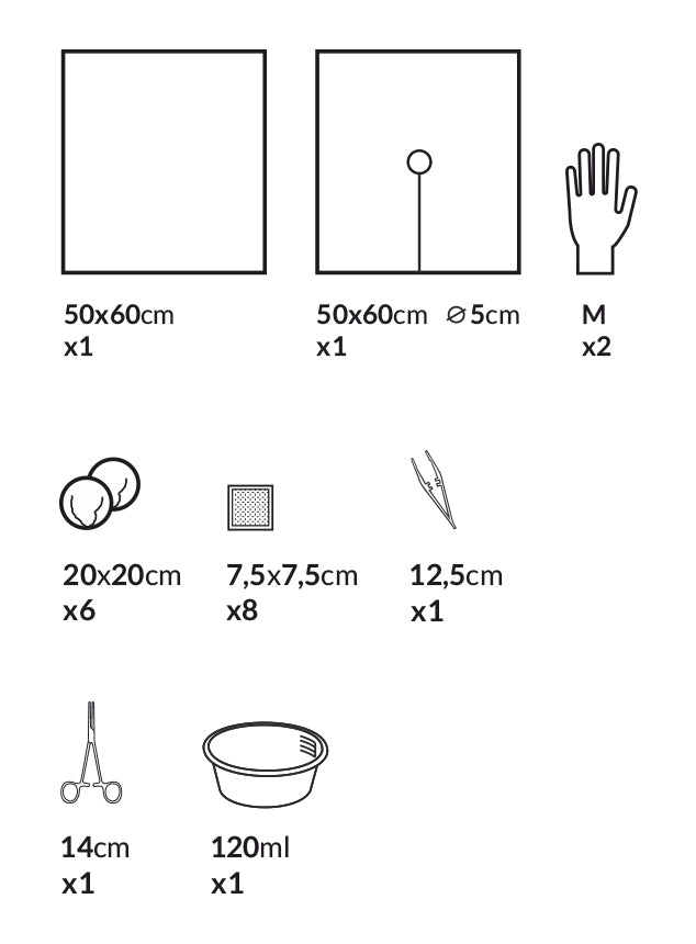 Zarys deltaset - Kit de cathétérisme vésical O-1, complété, stérile - Carton de 20 unités