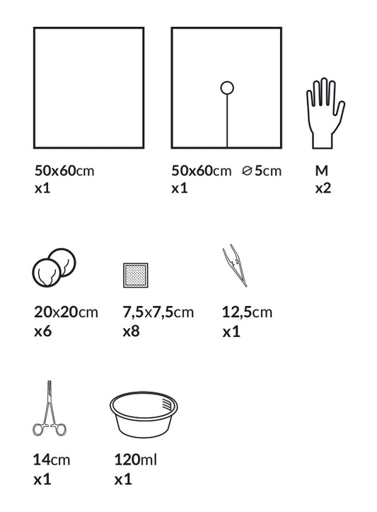 Zarys deltaset - Kit de cathétérisme vésical O-3, complété, stérile - Carton de 20 unités