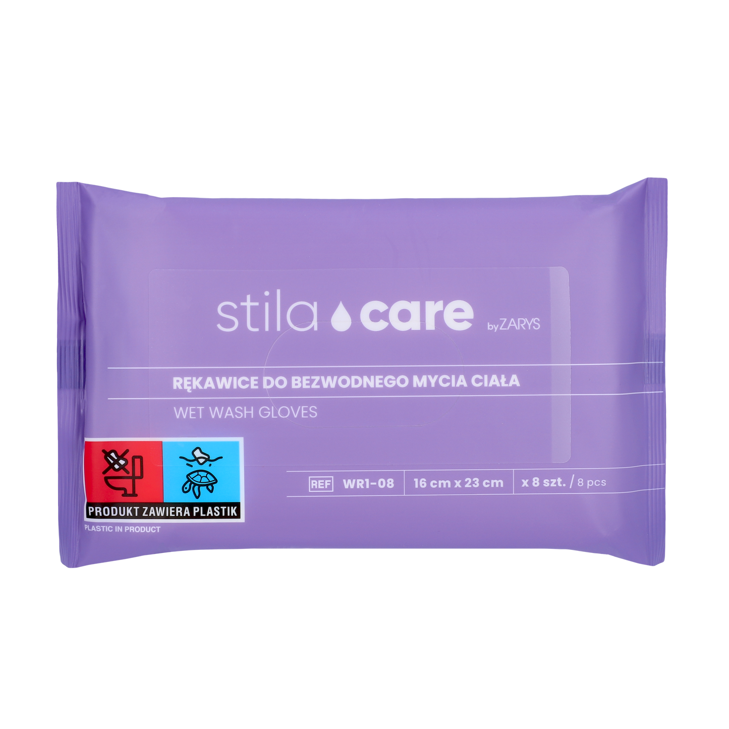 Zarys Stila Care - Gants de lavage corporel sans eau - Carton de 24 boîtes de 8