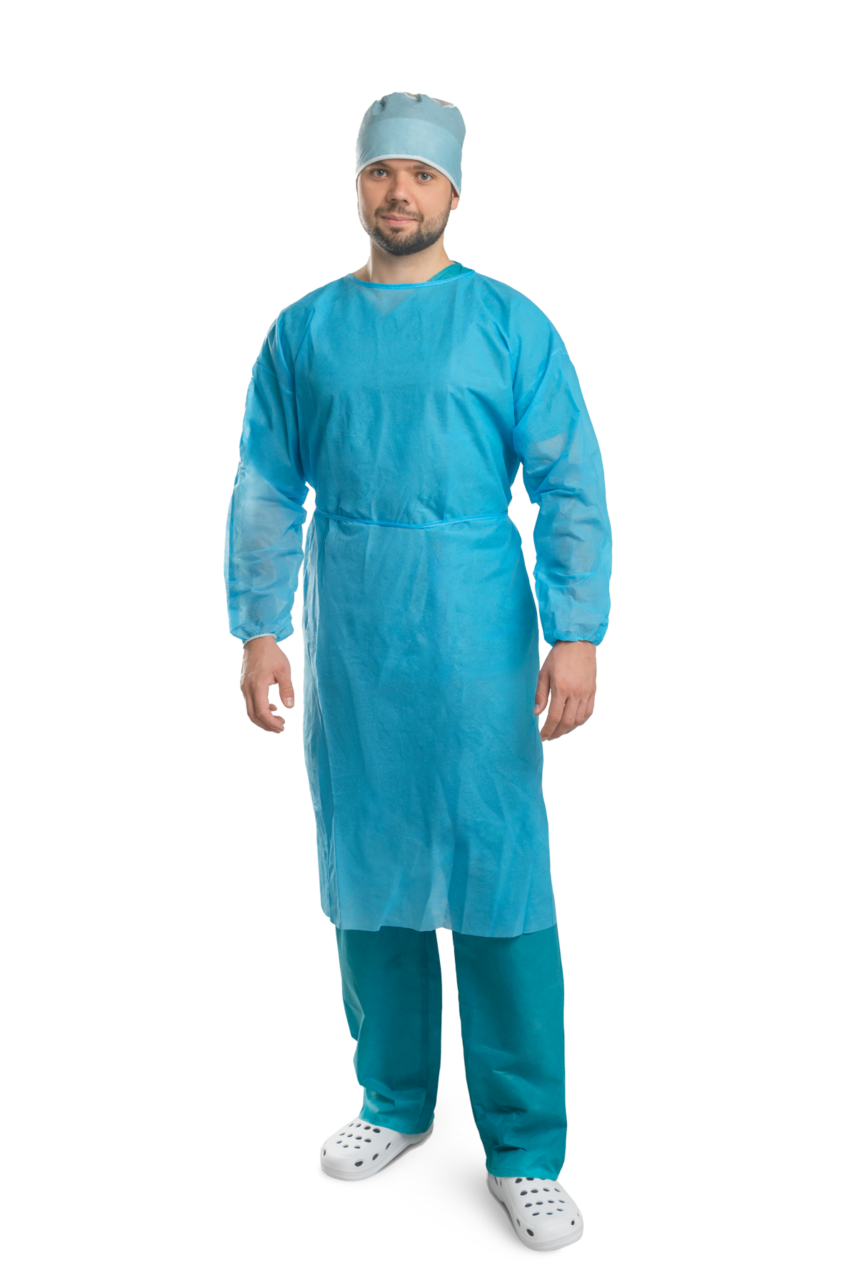 Zarys previoMedical - Procedure Blouse, avec poignets élastiques, non-tissé, non stérile bleu XL - Carton de 5 conditionnements de 10