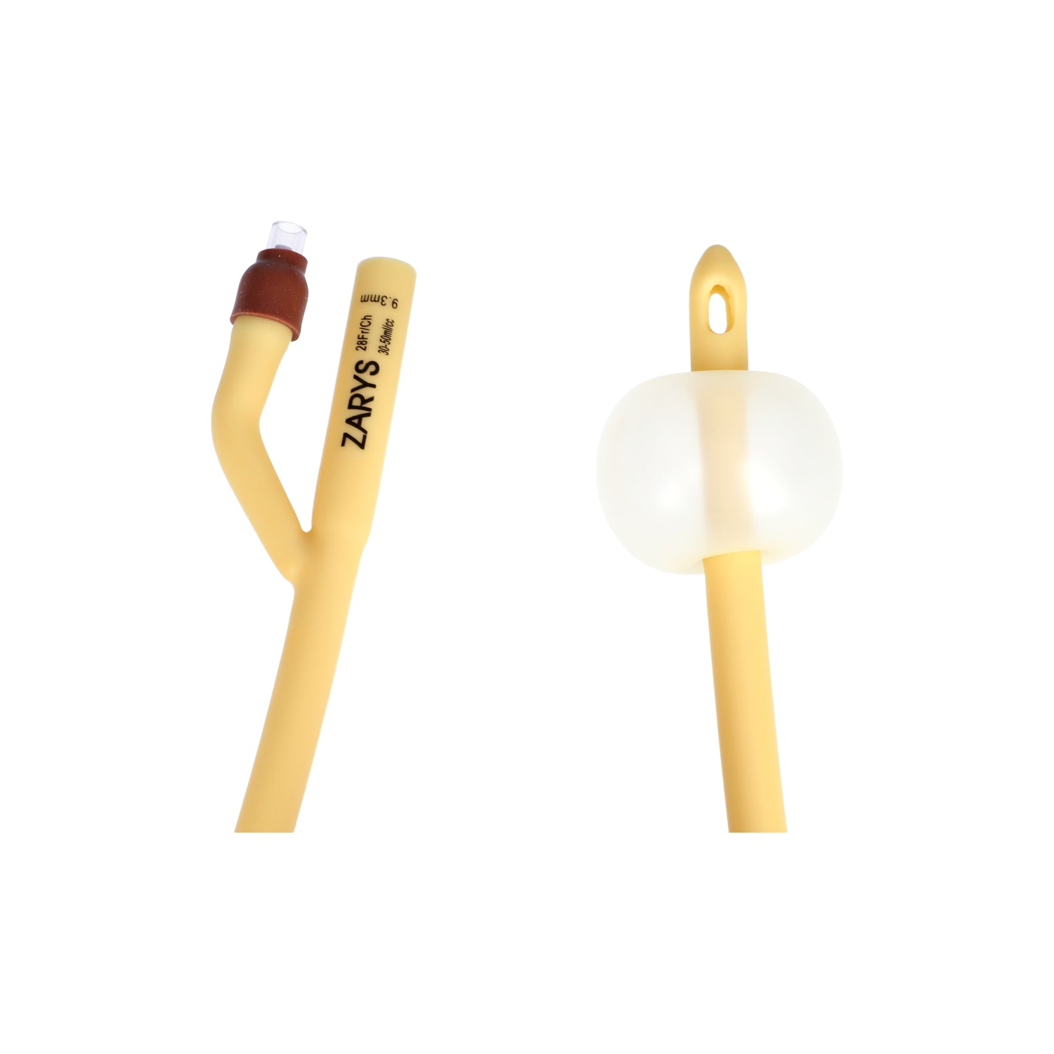 Zarys Cathéter de Foley bidirectionnel avec valve en plastique (latex enduit de silicone), stérile, sans phtalates, ballon CH 28 30ml - Boîte de 10 unités