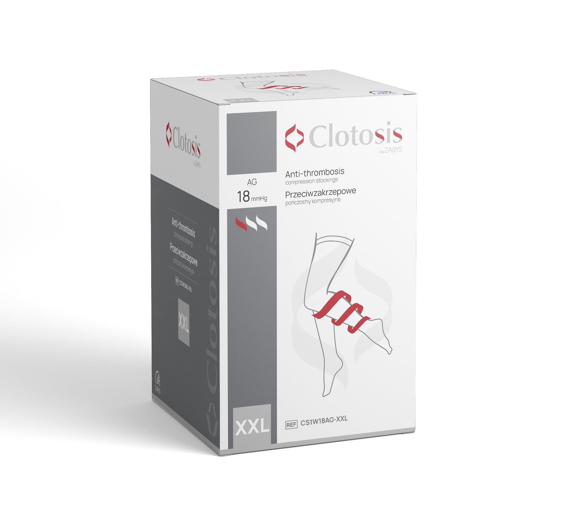 Zarys Clotosis 18 AG bas de contention anti-thrombose r.XXL - 1pair - Boîte de 10 sachets de 2