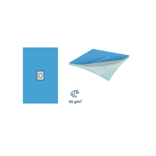 Champ opératoire avec fenestration centrale adhésive 60 g/m² - 2 couches - Par Boite