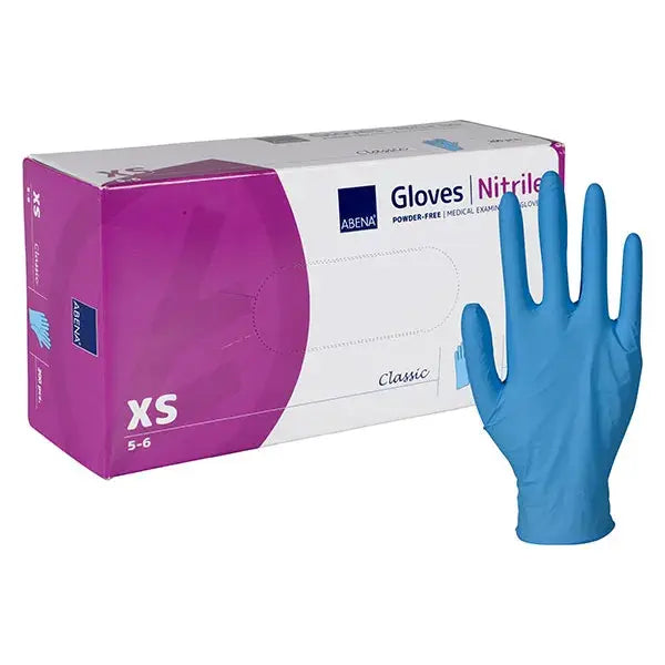 Abena Gants d'examen nitrile en bleu non poudrés 240mm Classic