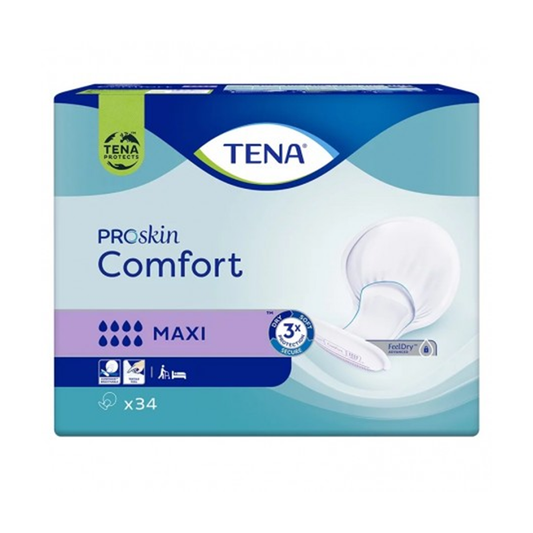 Tena - Protection urinaire anatomique comfort ProSkin Maxi - Carton de 2 sachets de 34 pièces