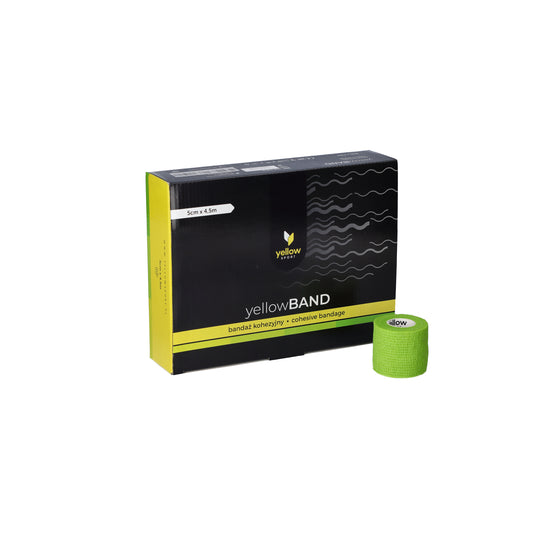 Zarys yellowBAND - Bandage cohésif, non stérile 5cm x 4,5m vert - Boîte de 12 unités