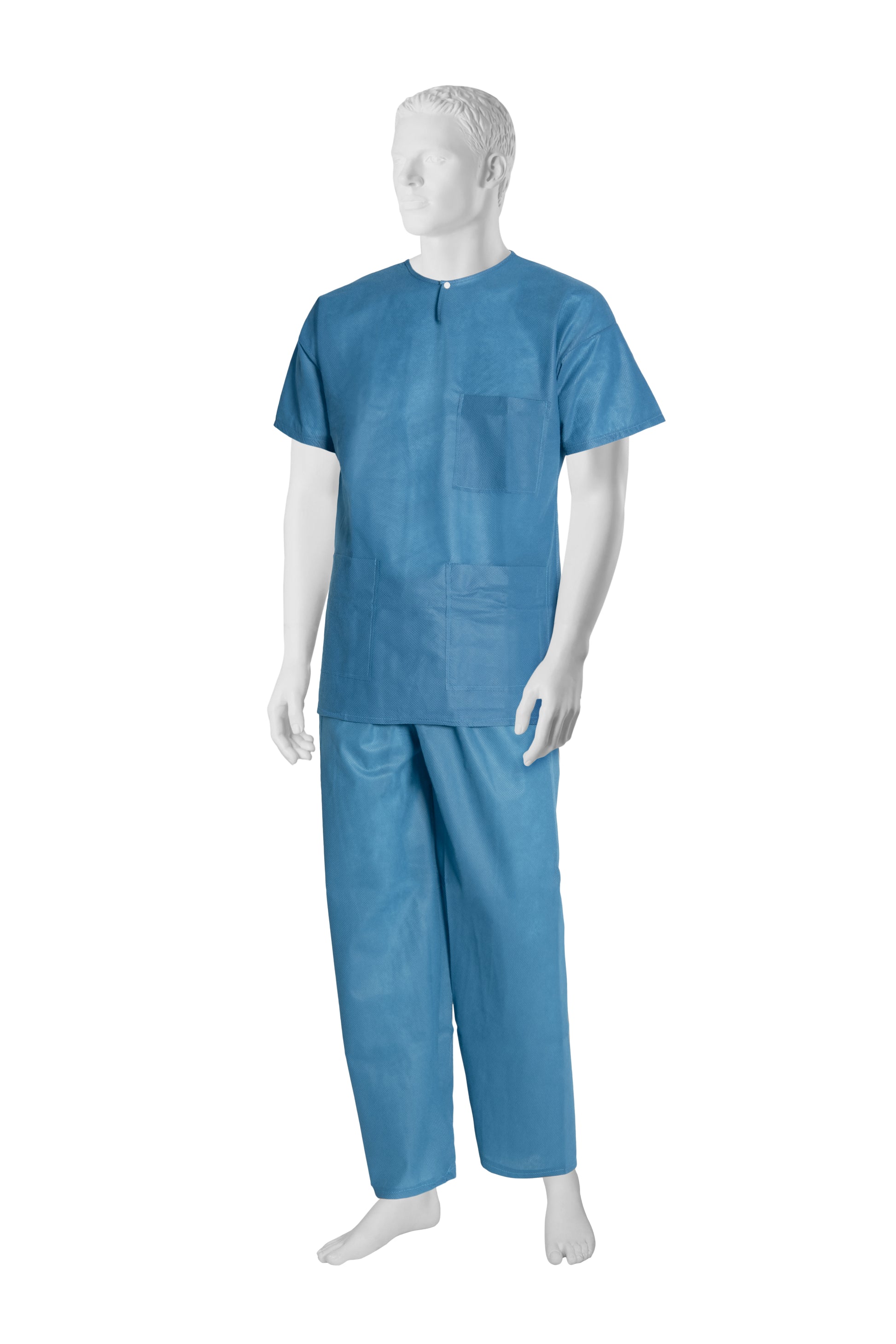 Zarys Chemise BETAtex - Surgical, manches courtes, non tissée, non stérile, bleue, taille M, 47 g - Carton de 50 unités