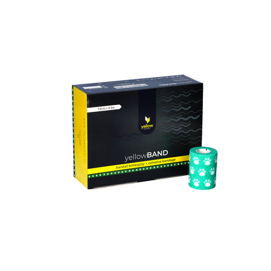 Zarys yellowBAND - Bandage cohésif, non stérile 7,5cm x 4,5m pattes vertes - Boîte de 12 unités