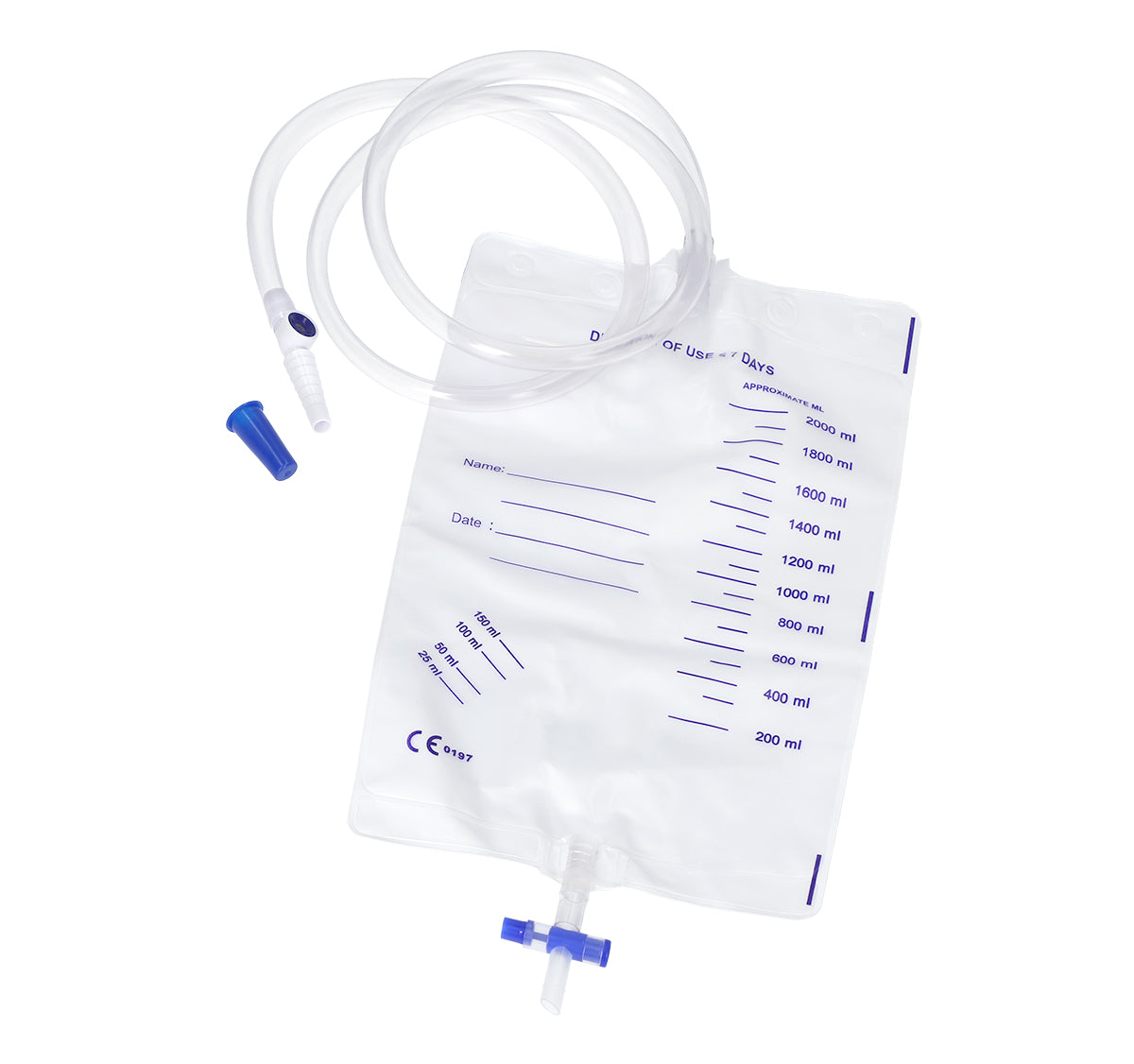 Zarys Poche à urine avec port d'échantillonnage et filtre stérile (2000 ml, drain 150 cm), suite. pht. - Carton de 10 conditionnements de 10