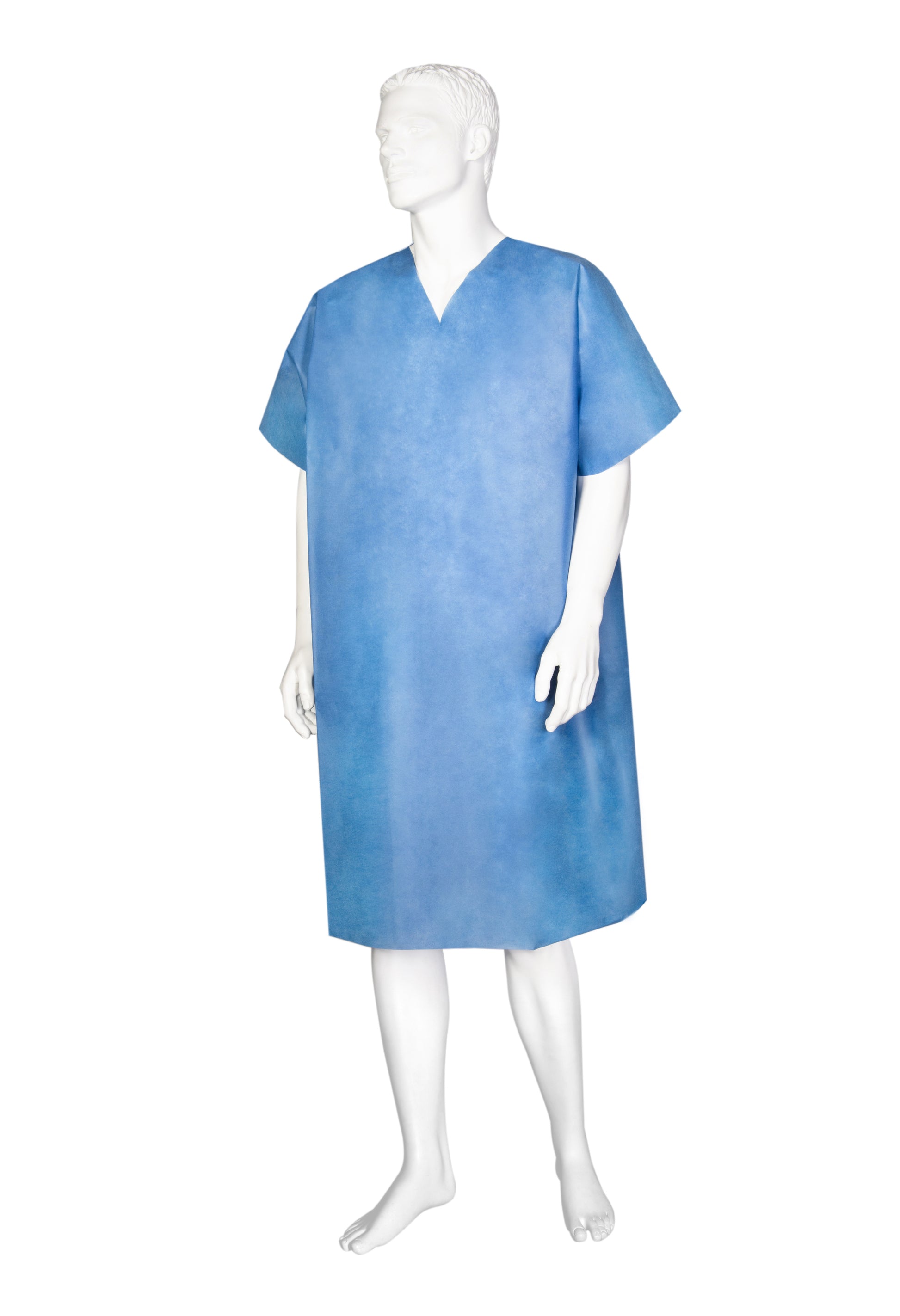 Zarys Blouse BETAtex - Patients, non tissée, col V, non stérile, bleue, taille M - Carton de 10 conditionnements de 10