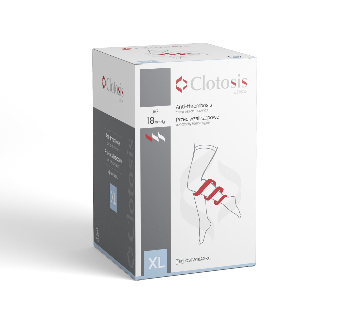 Zarys Clotosis 18 AG bas de compression anti-thrombose r.XL - 1pair - Boîte de 10 sachets de 2