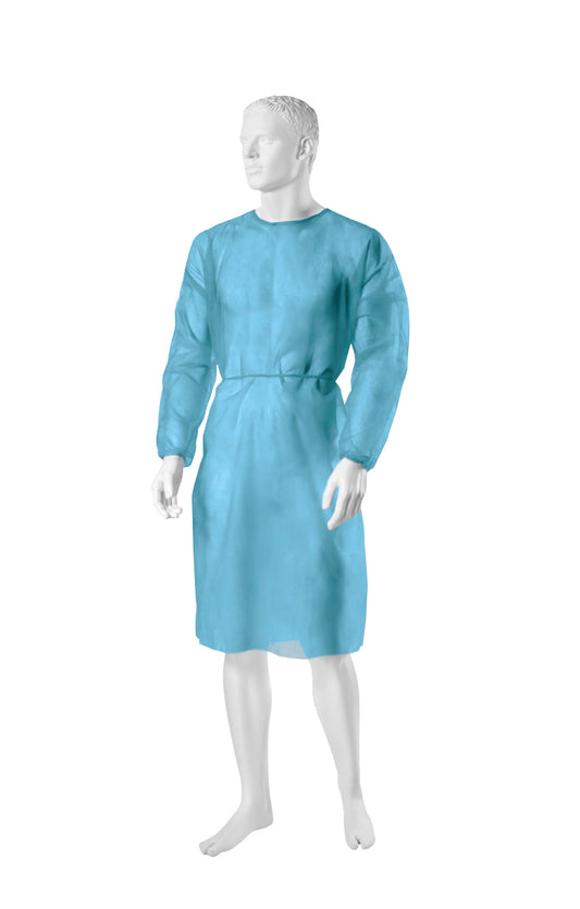 Zarys previoMedical - Procedure Blouse, avec poignets élastiques, non-tissé, non stérile bleu XL - Carton de 5 conditionnements de 10