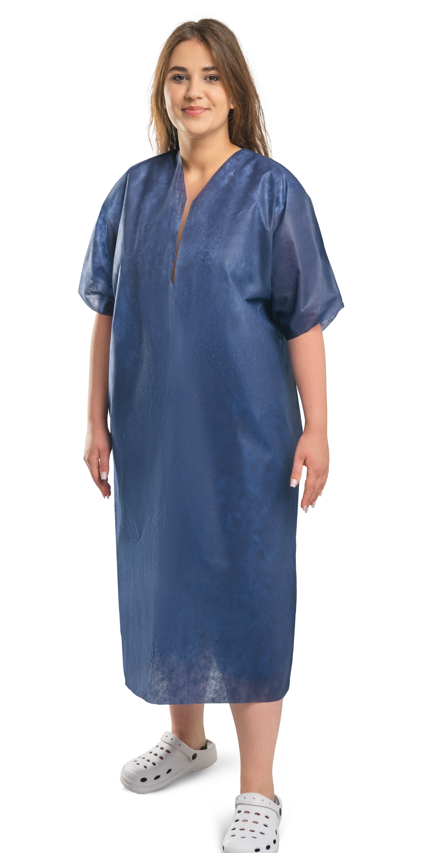 Zarys previoMedical - Blouse patient pour salle d'opération, col en Y, non stérile - Carton de 10 conditionnements de 10