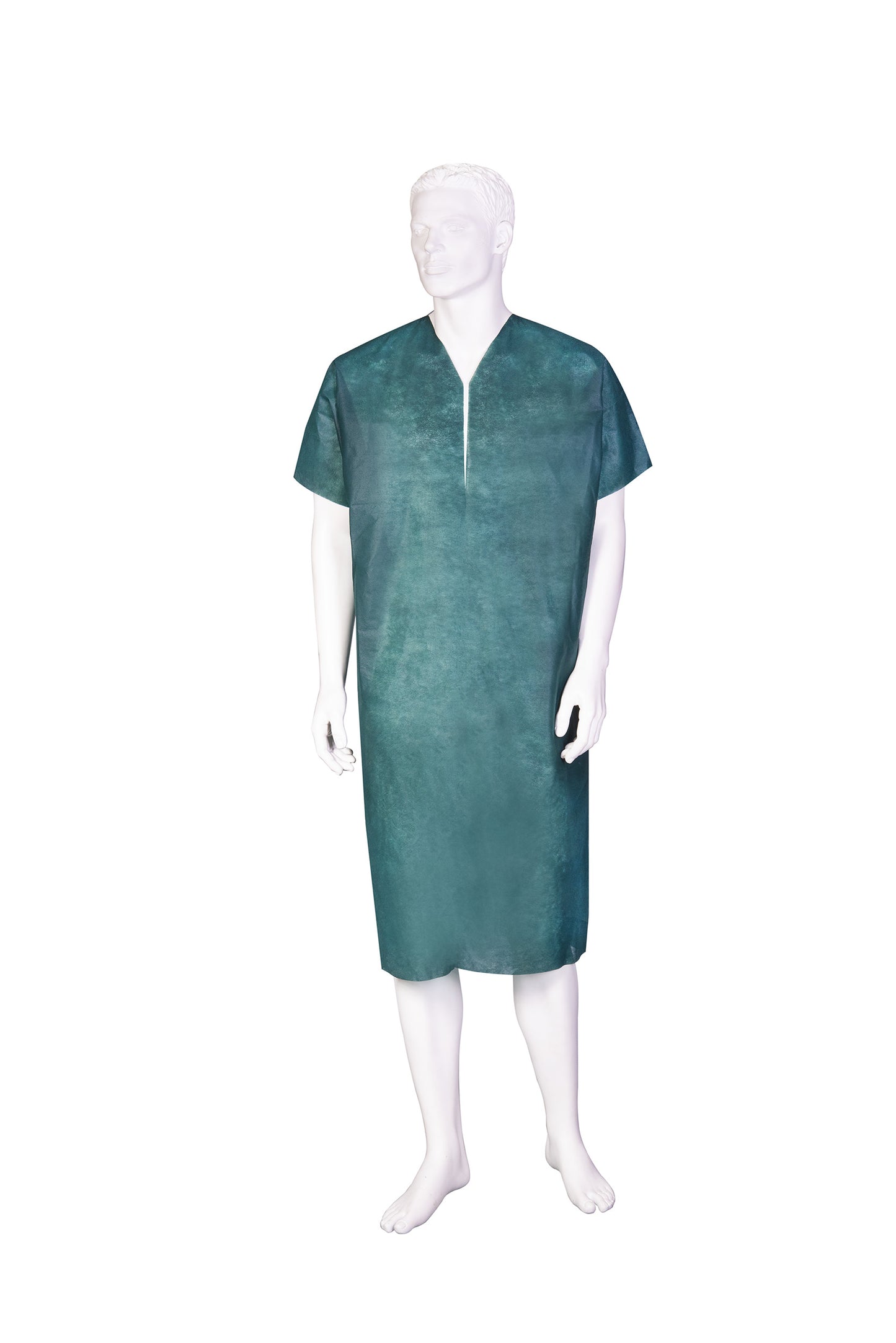Zarys BETAtex - Blouse patient, non tissée, col en Y, non stérile, vert foncé - Carton de 10 conditionnements de 10