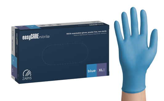 Zarys easyCARE nitrile - Nitrile gants d'examen, non poudrés, non stériles taille : XL - A200 bleu - Carton de 10 boîtes de 200