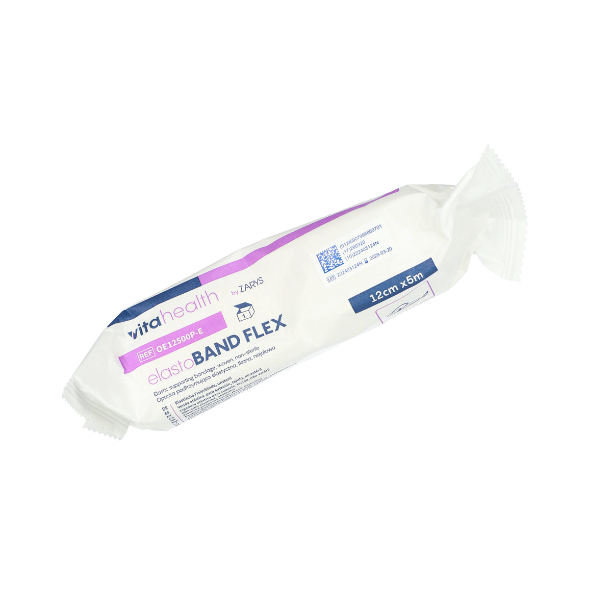 Zarys elastoBAND FLEX Bandage de maintien élastique, tissé, emballage papier non stérile 12 cm x 5 m - Carton de 96 unités