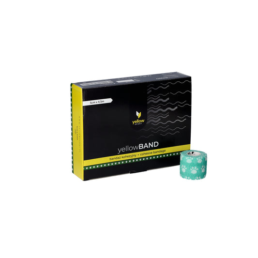 Zarys yellowBAND - Bandage cohésif, non stérile 5cm x 4,5m pattes vertes - Boîte de 12 unités