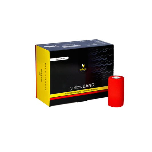 Zarys yellowBAND - Bandage cohésif, non stérile 10cm x 4,5m rouge - Boîte de 12 unités
