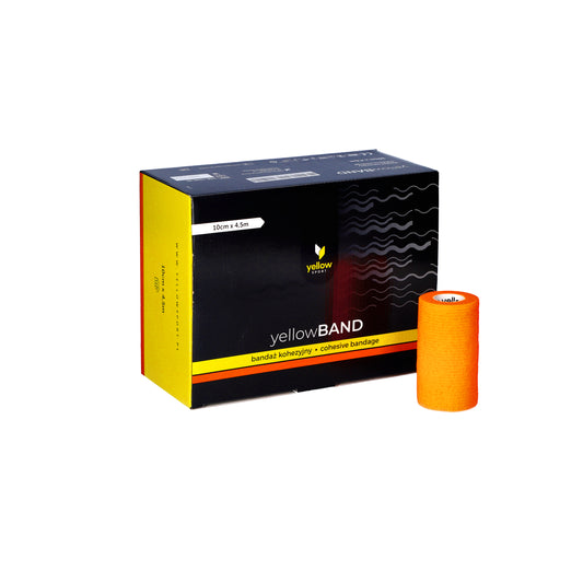 Zarys yellowBAND - Bandage cohésif, non stérile 10cm x 4,5m orange intense - Boîte de 12 unités