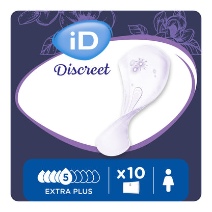 Ontex - Protection urinaire absorbante iD Discreet light Extra Plus - Sachet de 10 pièces