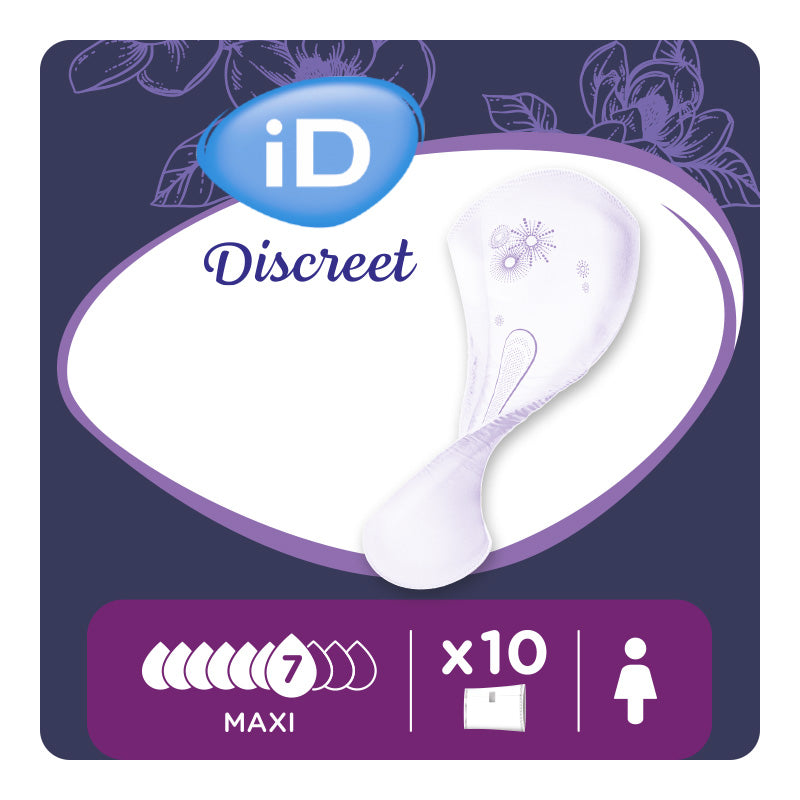 Ontex - Protection urinaire absorbante iD Discreet light Maxi - Sachet de 10 pièces