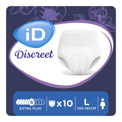 Ontex - Culotte absorbante iD Discreet Pants for Women Extra Plus L - Sachet de 10 pièces