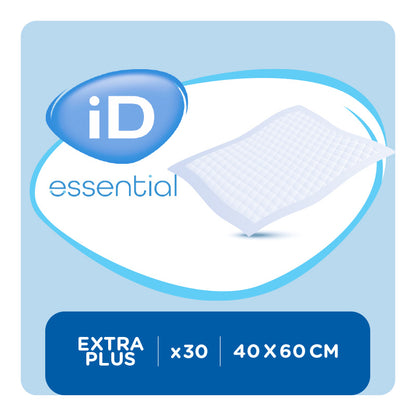 Ontex - Alèse absorbante iD Essential Underpads Extra Plus 40x60 - Sachet de 30 pièces