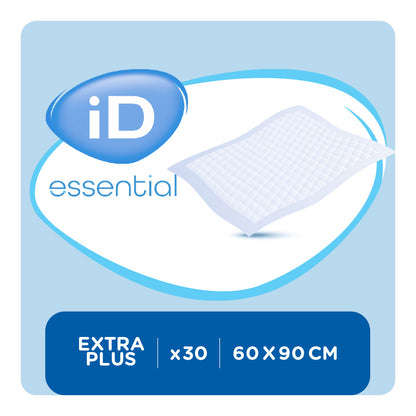 Ontex - Alèse absorbante iD Essential Underpads Extra Plus 60x90 - Sachet de 30 pièces