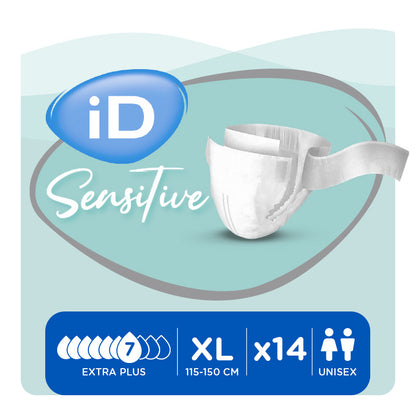 Ontex - Protection urinaire avec ceinture iD Sensitive Belt Extra Plus XL - Sachet de 14 pièces