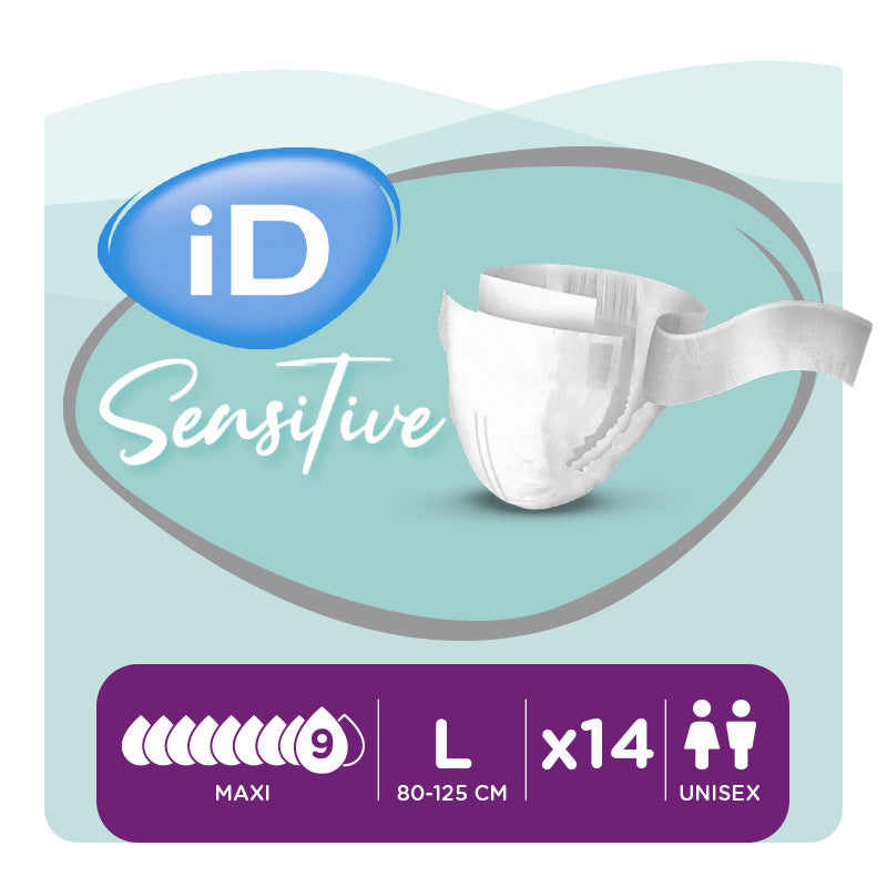 Ontex - Protection urinaire avec ceinture iD Sensitive Belt Maxi L - Sachet de 14 pièces