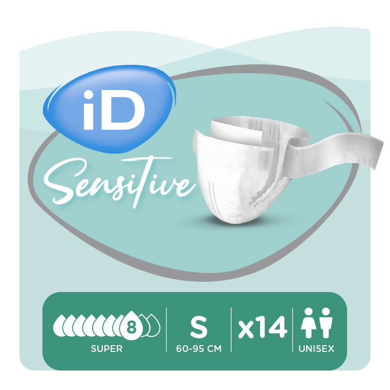 Ontex - Protection urinaire avec ceinture iD Sensitive Belt Super S - Sachet de 14 pièces