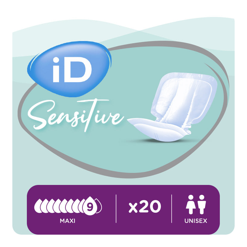 Ontex - Protection urinaire anatomique iD Sensitive Form Maxi - Sachet de 20 pièces