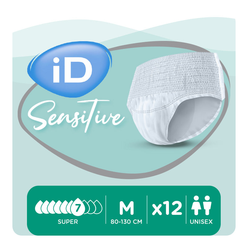 Ontex - Culotte absorbante iD Sensitive Pants Super M - Sachet de 12 pièces