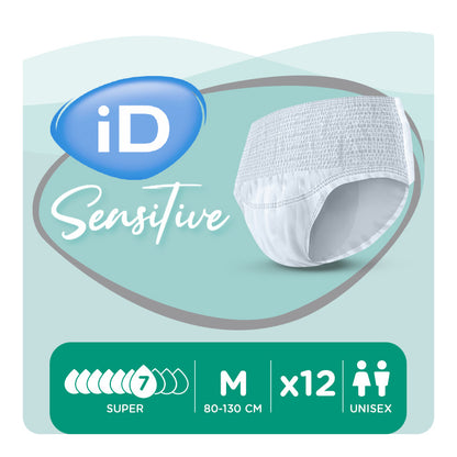 Ontex - Culotte absorbante iD Sensitive Pants Super M - Sachet de 12 pièces