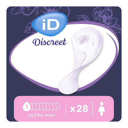 Ontex - Protection urinaire absorbante iD Discreet light Ultra Mini - Sachet de 28 pièces