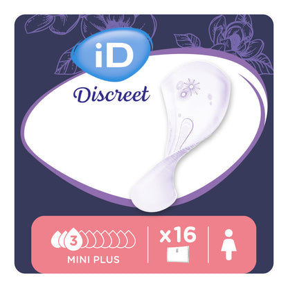 Ontex - Protection urinaire absorbante iD Discreet light Mini Plus - Sachet de 16 pièces