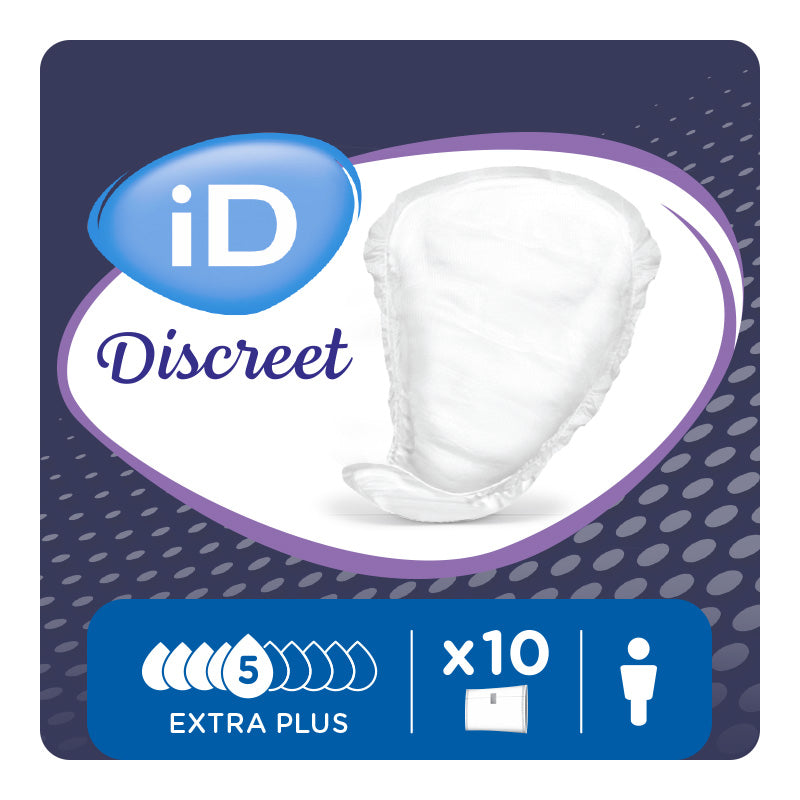 Ontex - Protection urinaire absorbante iD Discreet light for men Extra Plus - Sachet de 10 pièces