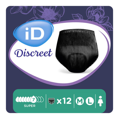 Ontex - Culotte absorbante iD Discreet Pants for Women Super M - Sachet de 12 pièces